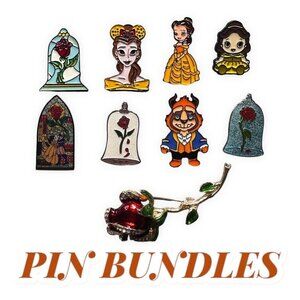 Belle Princess Lapel Pin Beauty Beast Rose Brooch Badge Accessories Jewelry Pin